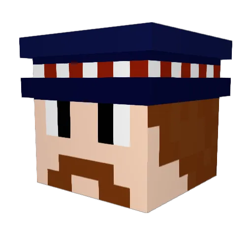 U1xp Minecraft avatar head, 3D render