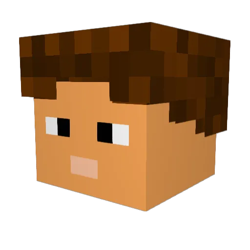UAD_Prime Minecraft avatar head, 3D render