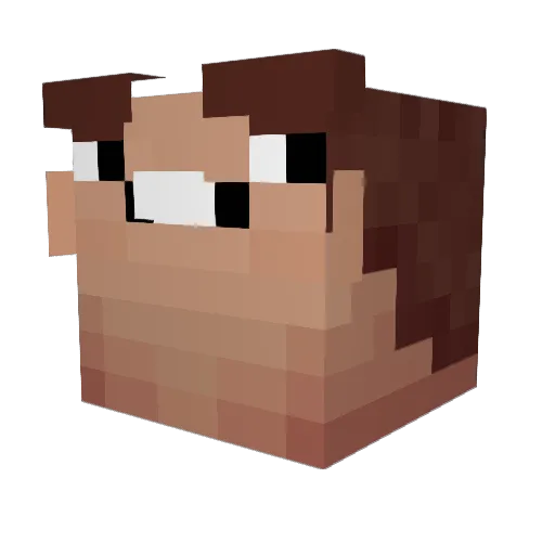 UB10_8TE Minecraft avatar head, 3D render
