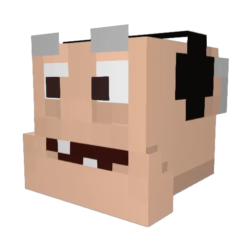 UCSF Minecraft avatar head, 3D render