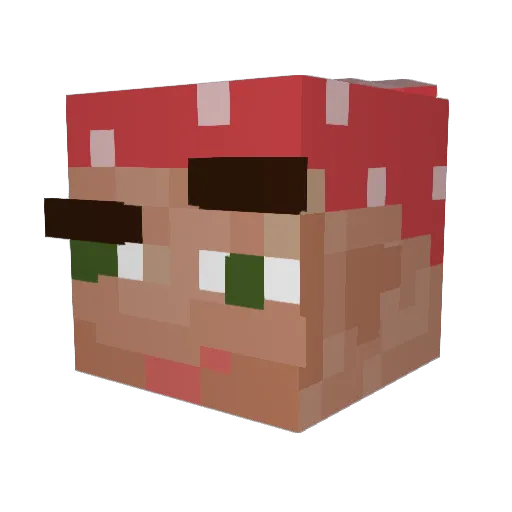 UFOSherm Minecraft avatar head, 3D render