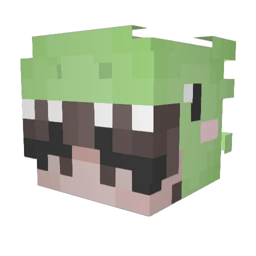 UHAVE1IQ Minecraft avatar head, 3D render