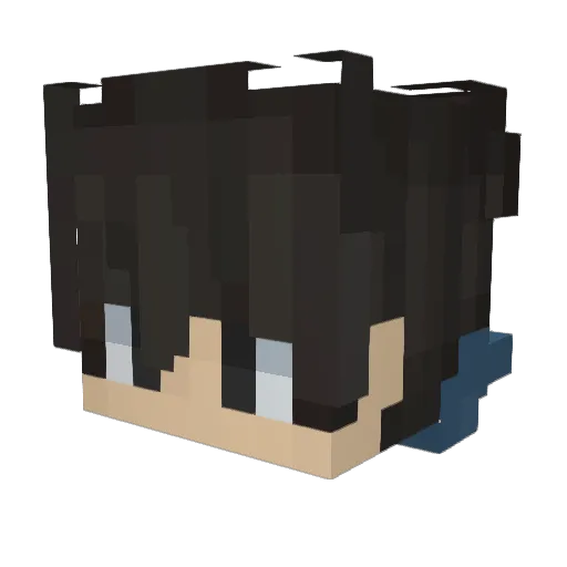 UJO676 Minecraft avatar head, 3D render