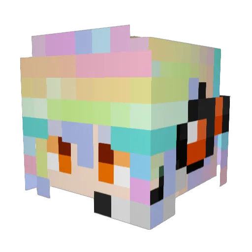 UJVE Minecraft avatar head, 3D render