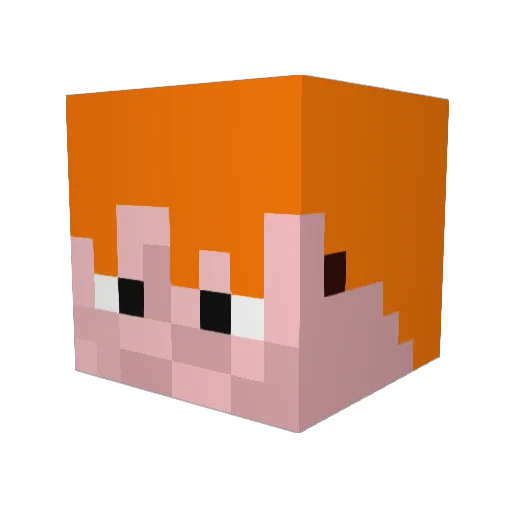 UKTON3 Minecraft avatar head, 3D render
