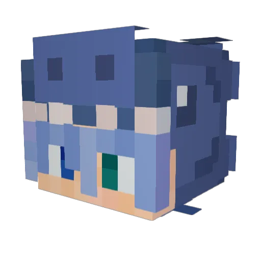 UKaoU Minecraft avatar head, 3D render