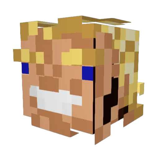 ULBNXT Minecraft avatar head, 3D render