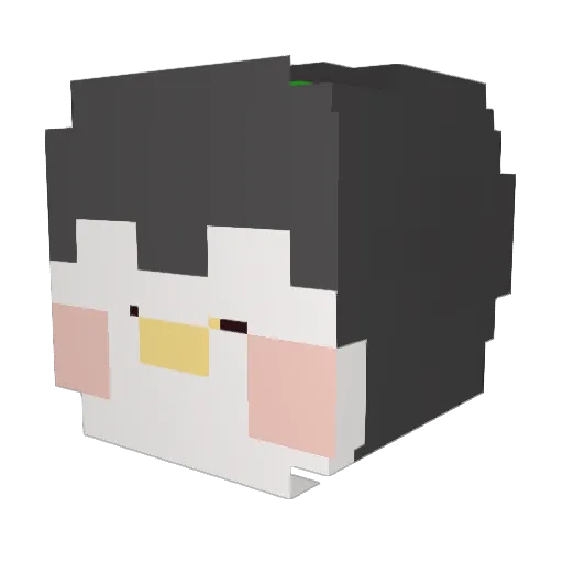 UL____________ Minecraft avatar head, 3D render