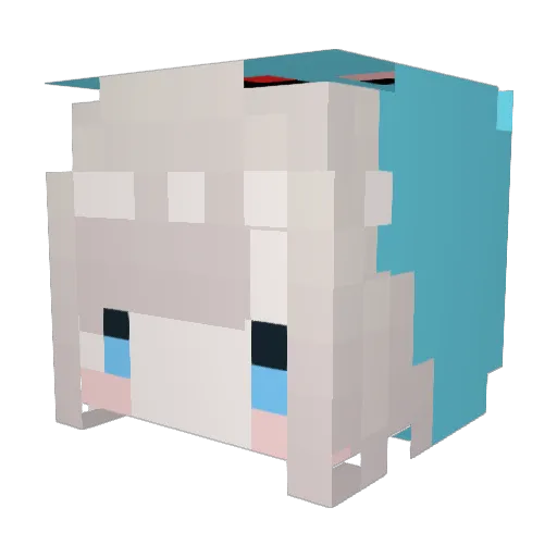 UNA_oC Minecraft avatar head, 3D render