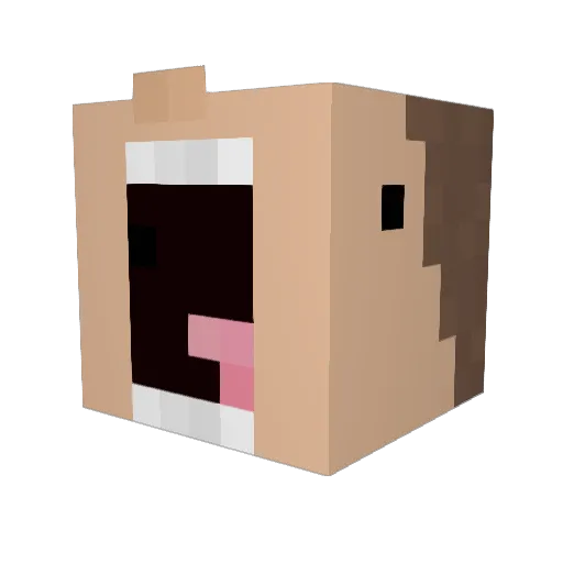 UNC Minecraft avatar head, 3D render