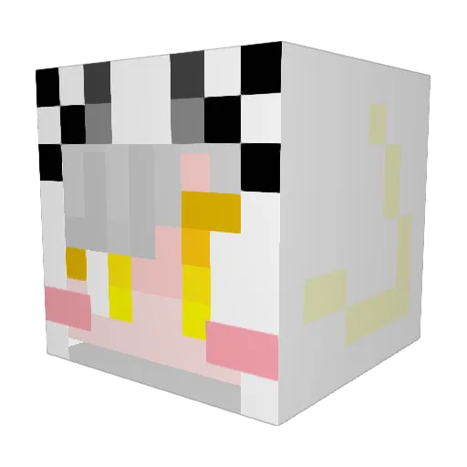 UNCOO01 Minecraft avatar head, 3D render