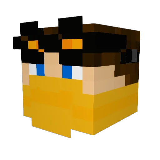 UNITJOHN Minecraft avatar head, 3D render