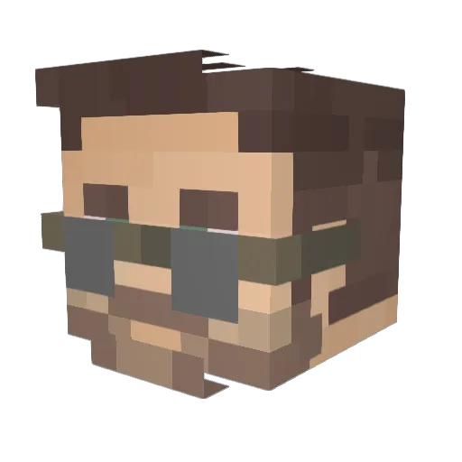 UNIVERSE_2A Minecraft avatar head, 3D render