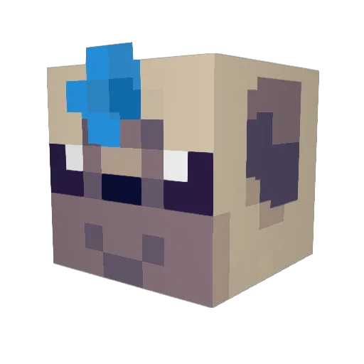 UNiCOMICS Minecraft avatar head, 3D render