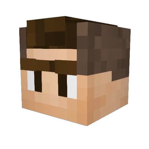 UPisciPollu Minecraft avatar head, 3D render