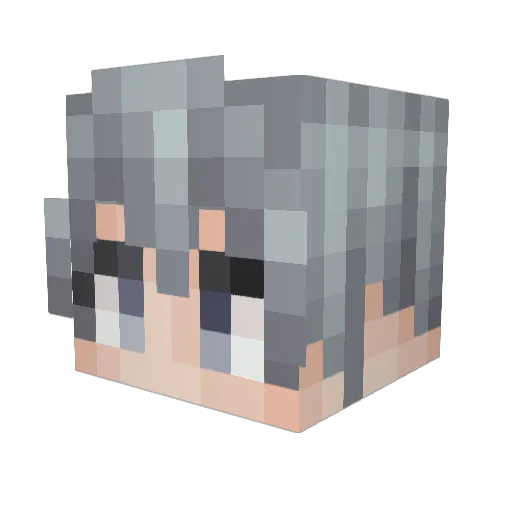 UPupped Minecraft avatar head, 3D render