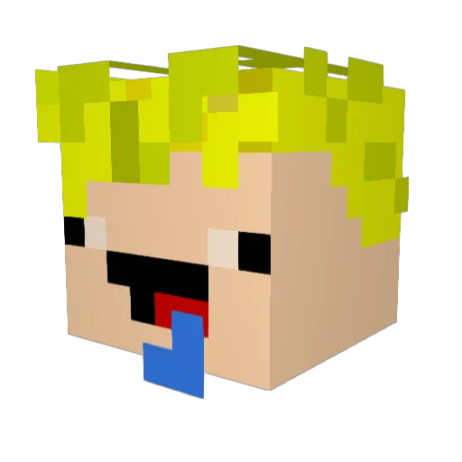 UR_CHEEKS Minecraft avatar head, 3D render