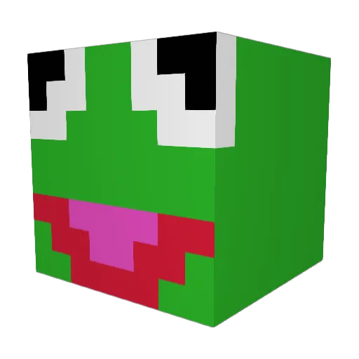 USO_1 Minecraft avatar head, 3D render