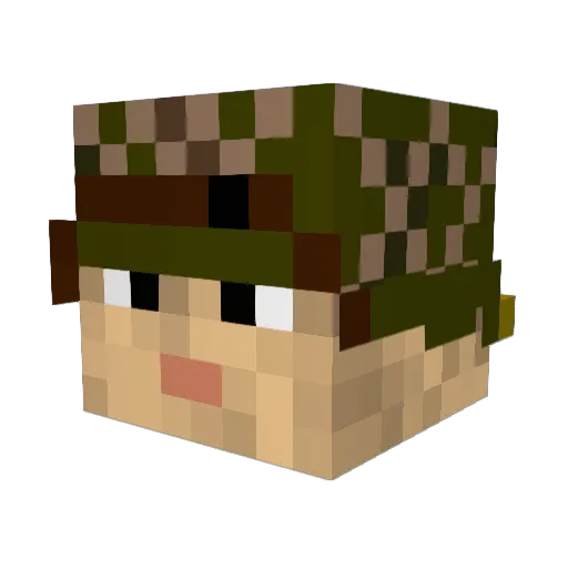 US_Soilder Minecraft avatar head, 3D render