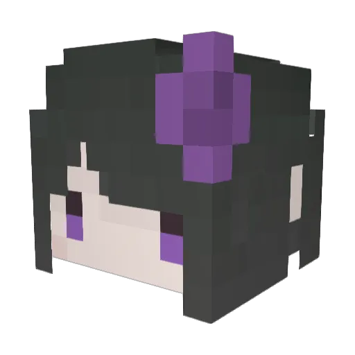 UTAmegane Minecraft avatar head, 3D render