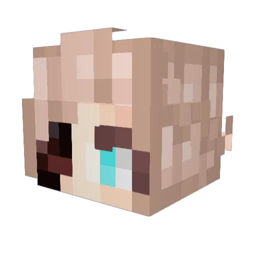 UTxMelina Minecraft avatar head, 3D render
