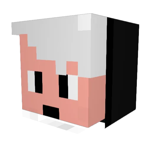 UV_Lam Minecraft avatar head, 3D render