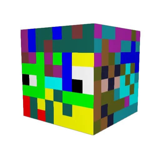 UVstream Minecraft avatar head, 3D render