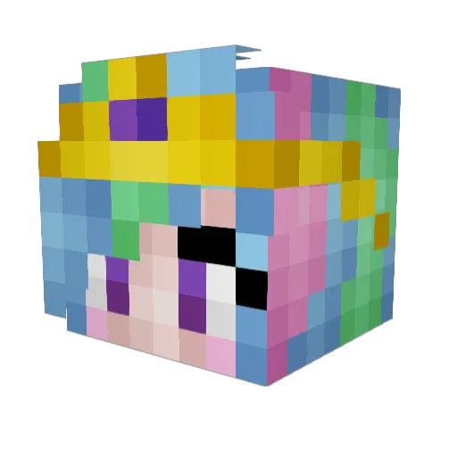 UWAHDU Minecraft avatar head, 3D render