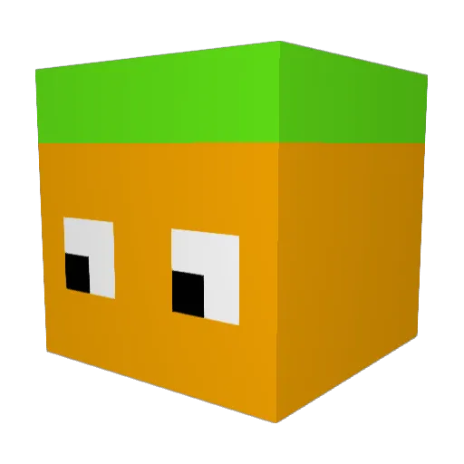 U_R_G_E Minecraft avatar head, 3D render
