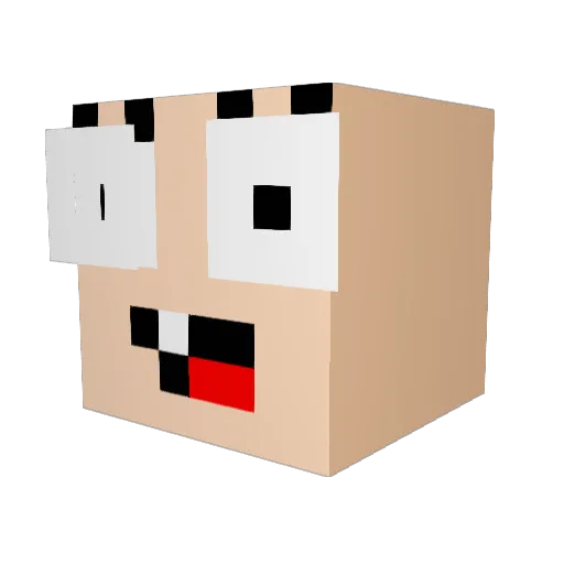 U_Udong Minecraft avatar head, 3D render