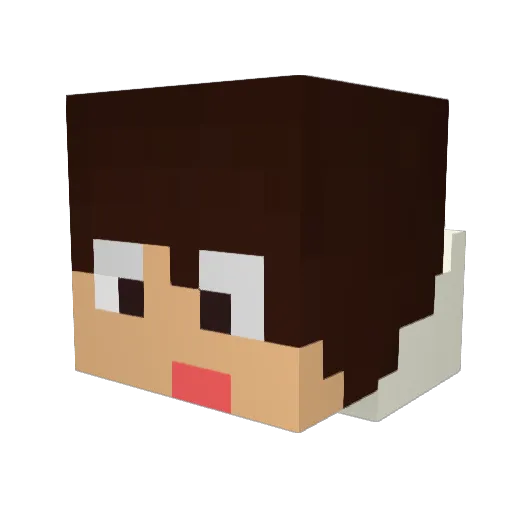 U_hi Minecraft avatar head, 3D render