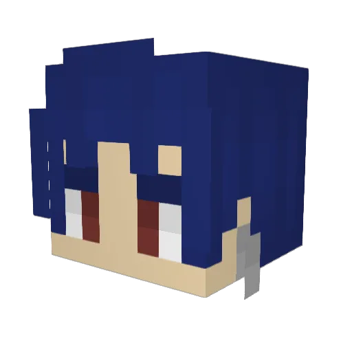 U_nite Minecraft avatar head, 3D render