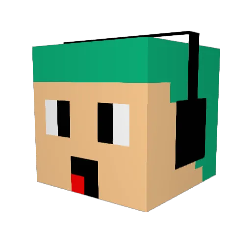 U_shun Minecraft avatar head, 3D render