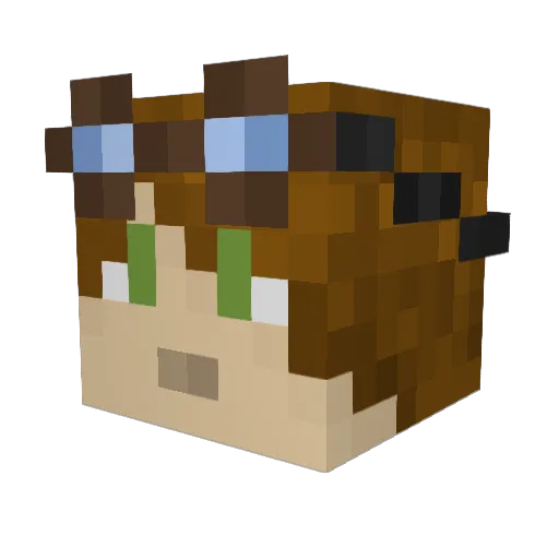 Uakos Minecraft avatar head, 3D render