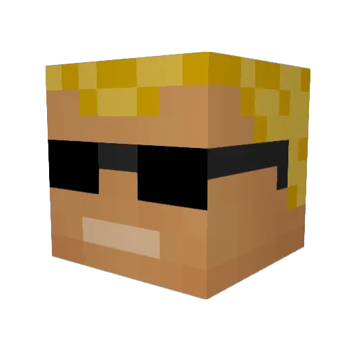 Uali Minecraft avatar head, 3D render