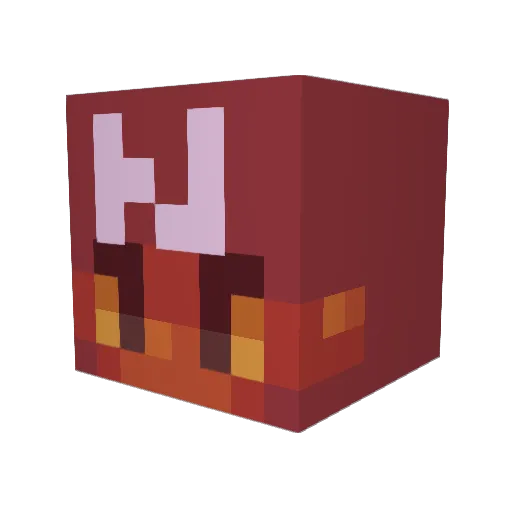 Uapton Minecraft avatar head, 3D render
