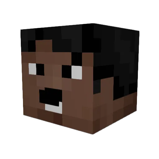 Ubade Minecraft avatar head, 3D render