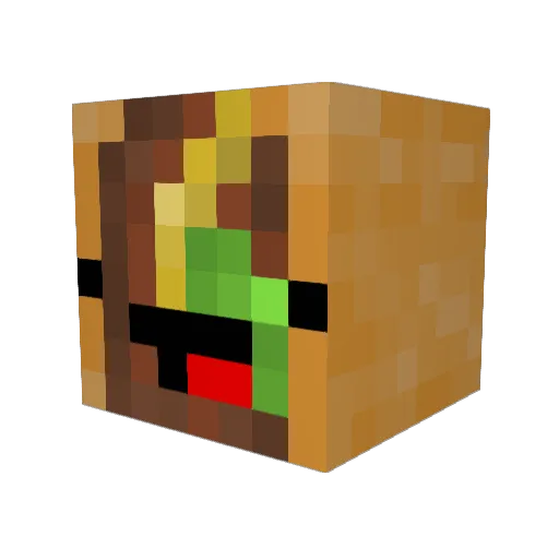 UberEeets Minecraft avatar head, 3D render