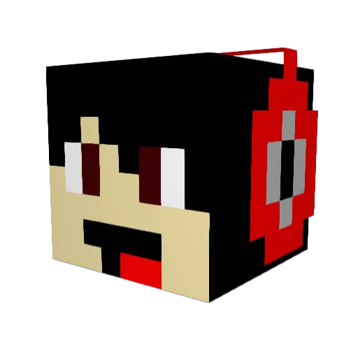 UberHeartss Minecraft avatar head, 3D render