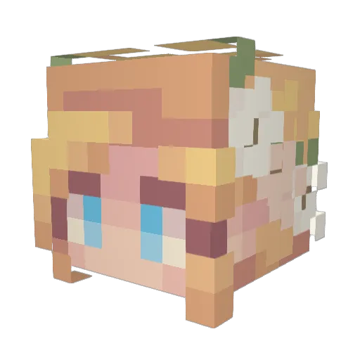 UberMonsta Minecraft avatar head, 3D render