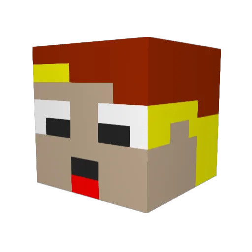 UberSoldner Minecraft avatar head, 3D render