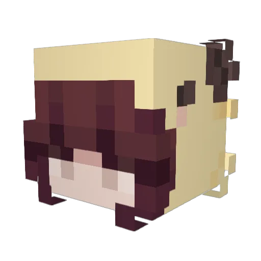 Uberfailz Minecraft avatar head, 3D render