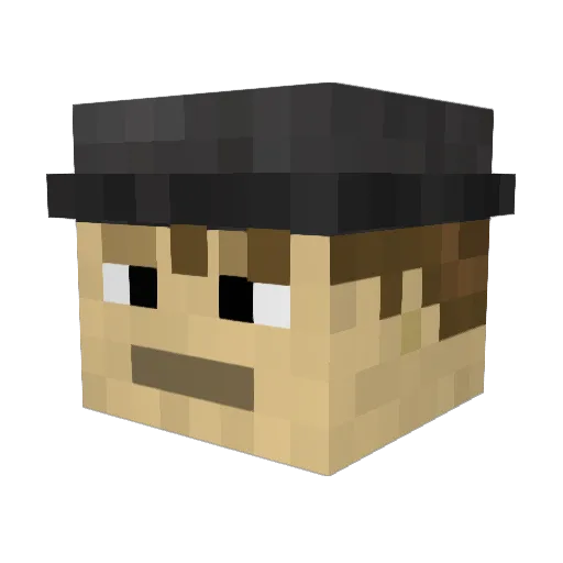 UberrFisk Minecraft avatar head, 3D render