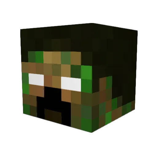 Ubspy Minecraft avatar head, 3D render