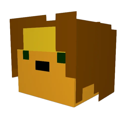 Ubuginu Minecraft avatar head, 3D render