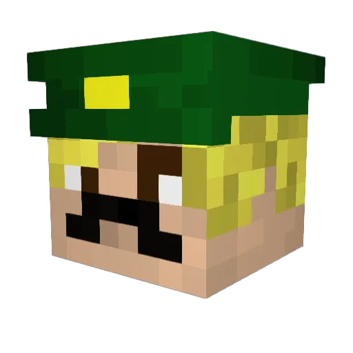 Ubuktu Minecraft avatar head, 3D render
