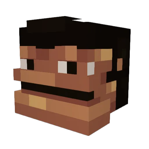 Ubxldy Minecraft avatar head, 3D render