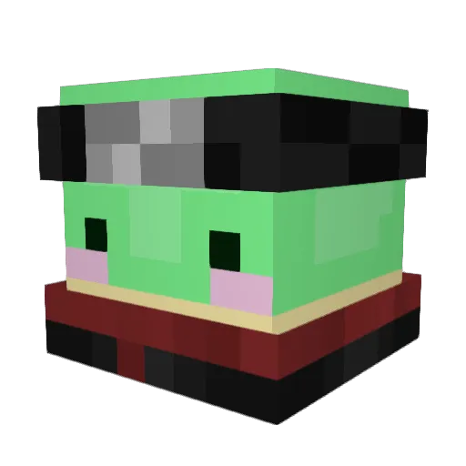Uch1hax Minecraft avatar head, 3D render