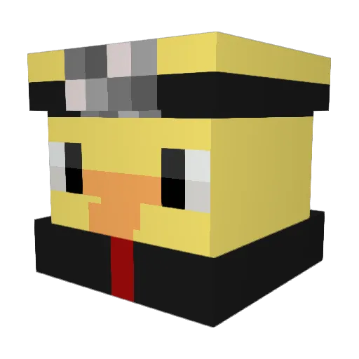 Uchi0 Minecraft avatar head, 3D render