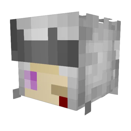 UchiaMadara Minecraft avatar head, 3D render